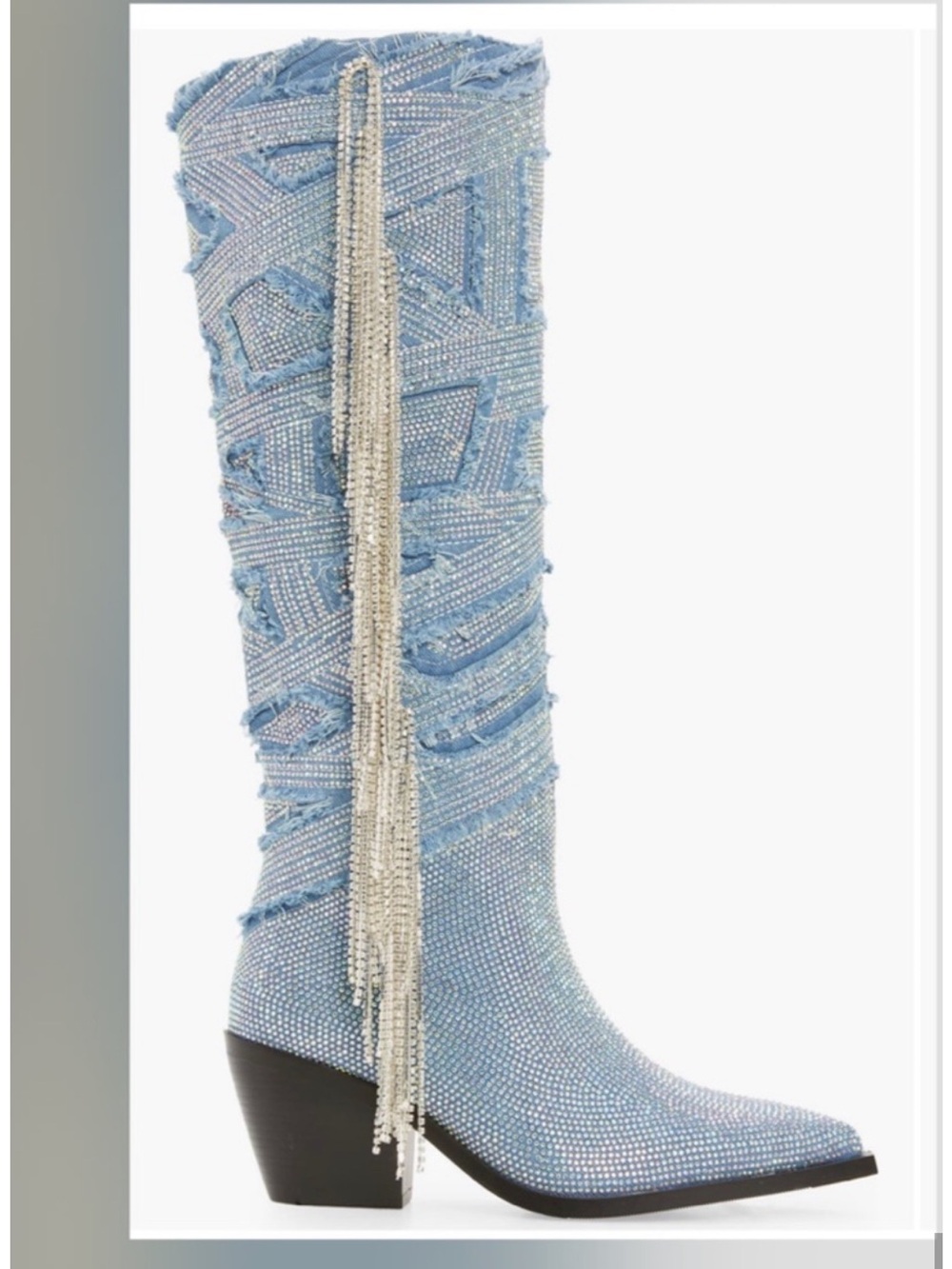 Azalea Wang Domingo Denim Western Boot - Picture 2 of 11